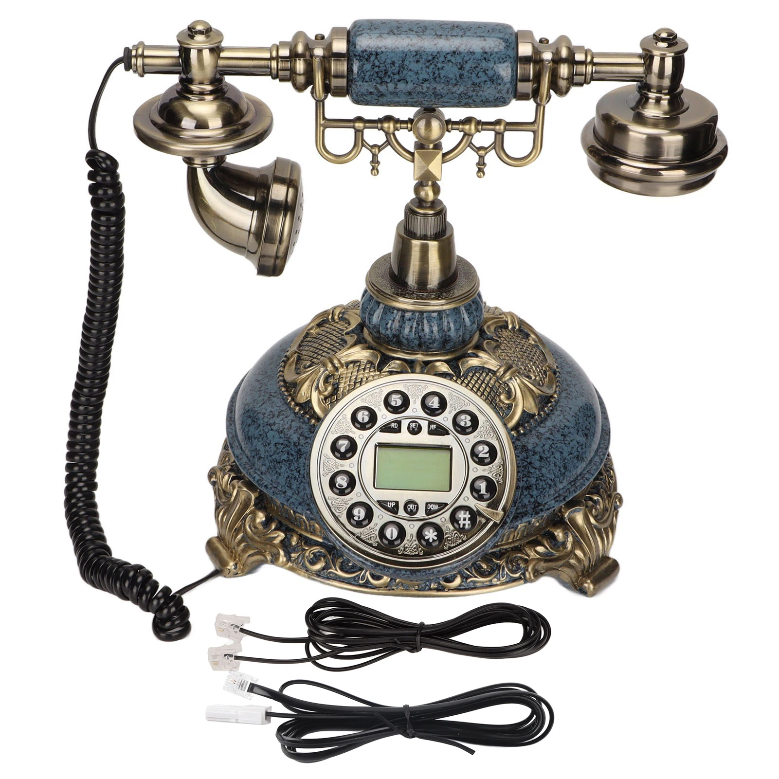 European Style Vintage Telephone Old Fashioned Wired Clear Call Caller Retro Landline Phone Caller ID Telephone for Home Office