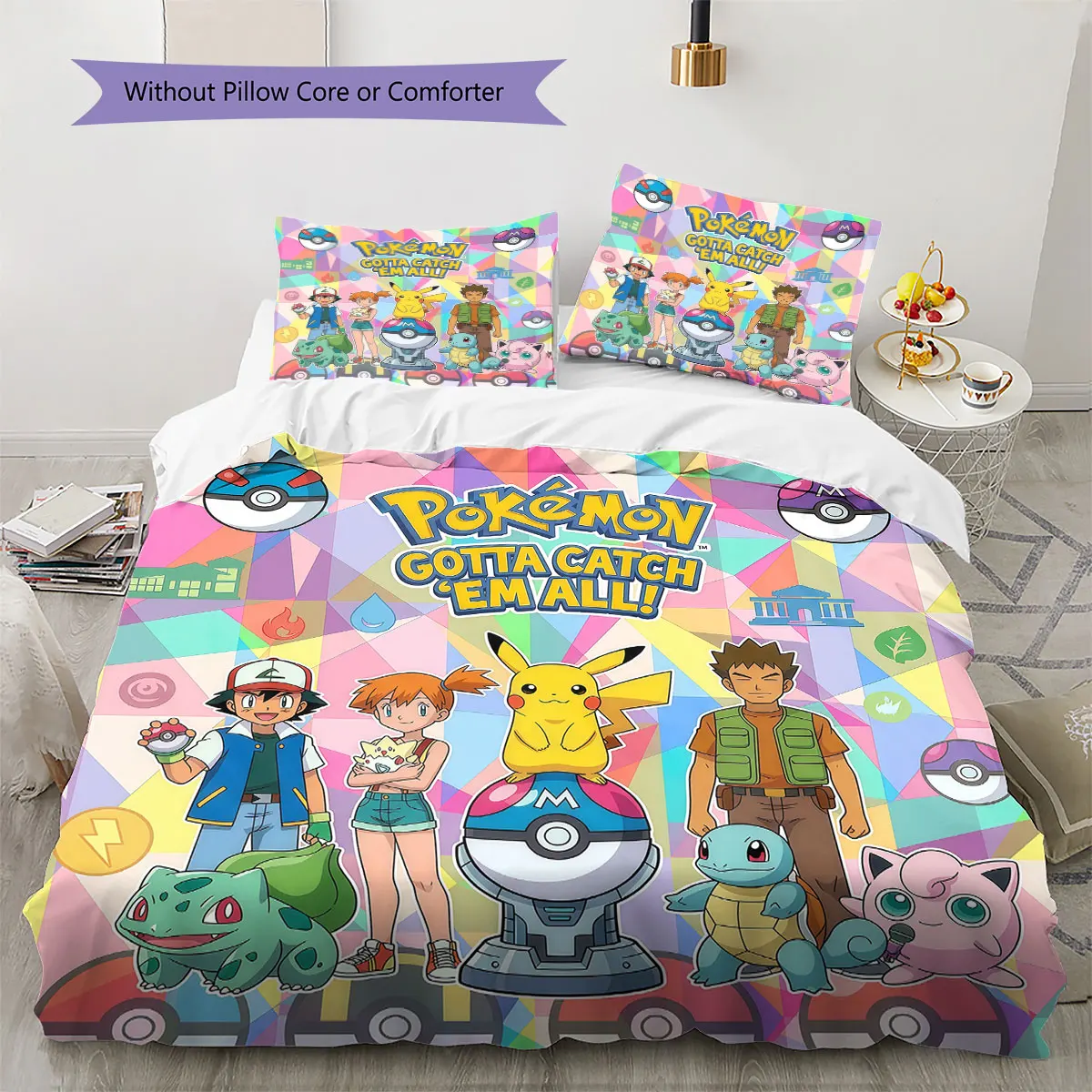 Pokemon Comfor Duvet Cover Kid's Bedding Set,Extra Large Size Christmas Gifts Various Sizes Available -HE219