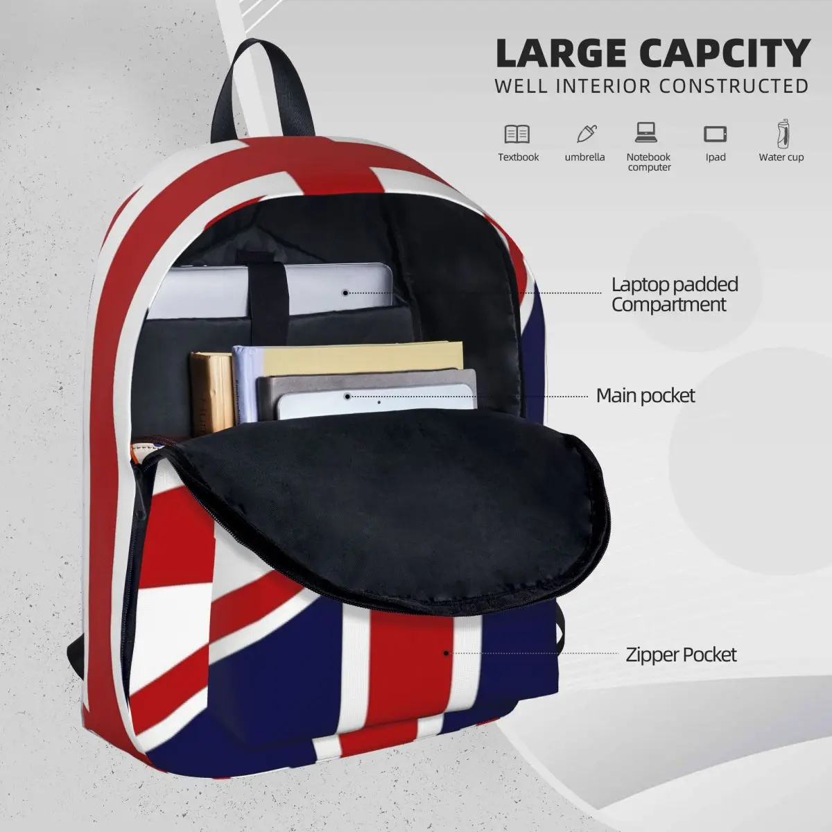 Union Jack Flag Of The UK Backpacks Student Book bag Shoulder Bag Laptop Rucksack Fashion Travel Rucksack Children School Bag