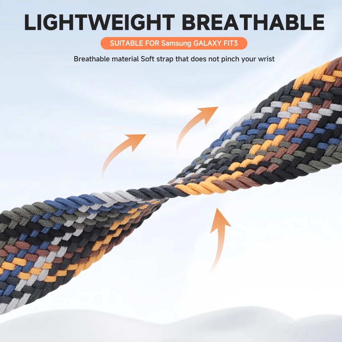 حزام نايلون لساعة سامسونج جالاكسي قابل للتعديل مطاطا مضفر حلقة منفردة تناسب 3 حزام الرجال النساء حزام الساعات لفرقة جالاكسي فيت 3