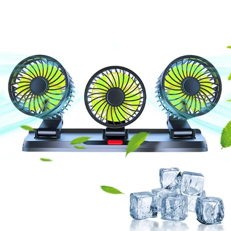 

USB Car Fan Car Cooling Fan Quiet Double/Three Head Vehicle Fan 360 Degree Rotation 3 Speeds Strong Wind Fan For Truck SUV Boat