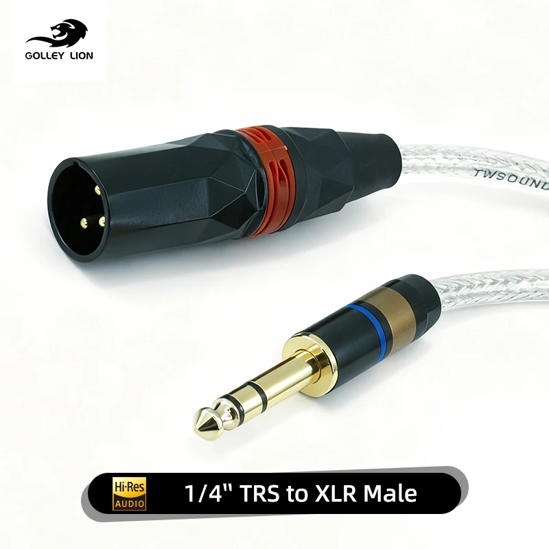 

Кабель аудио XLR - 1/4 дюйма TRS для микрофона, XLR 3-контактный штекер - TRS 6.35мм/6.5мм штекер, балансный кабель для педалей эффектов