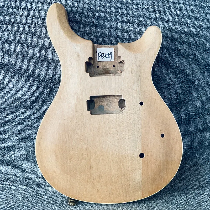 FB559  Unfinished 6 String Electric Guitar Unfinished Guitar Body in Natural Solid Mahogany Wood Humbucker Pickups Custom Bridge