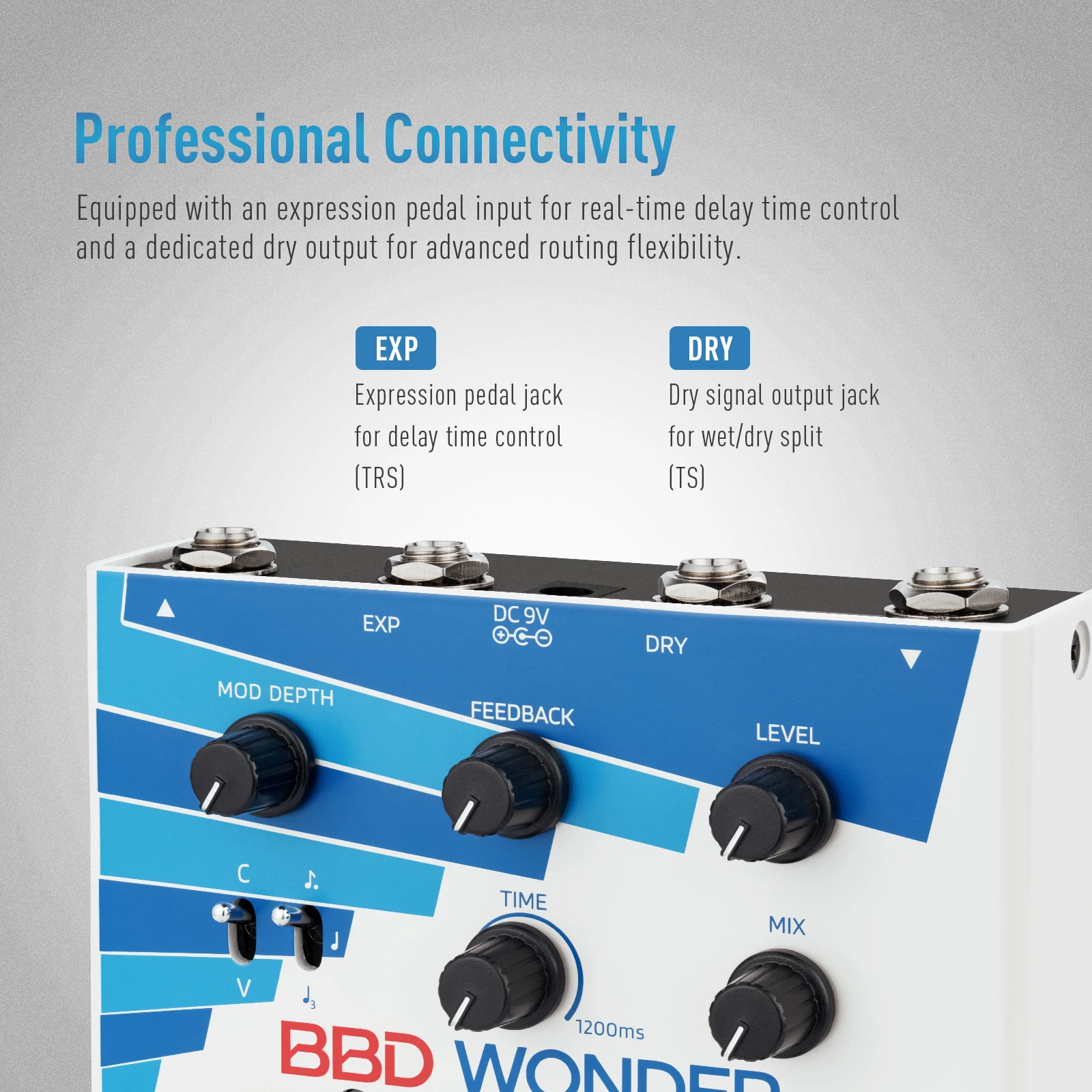 SONICAKE Local BBD Wonder Analog 1200ms Delay & Modulation Pedal 4 MN3005 BBD Chips Dual Footswitch Guitar Bass Effects Pedal QDS-10 - view 7