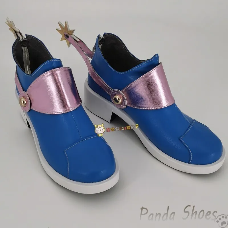 JoJo'sBizarreAdventure Jonathan Johnny Cosplay Shoes Anime Blue Boots Joestar Cosplay Costume Prop Shoes for Halloween Party