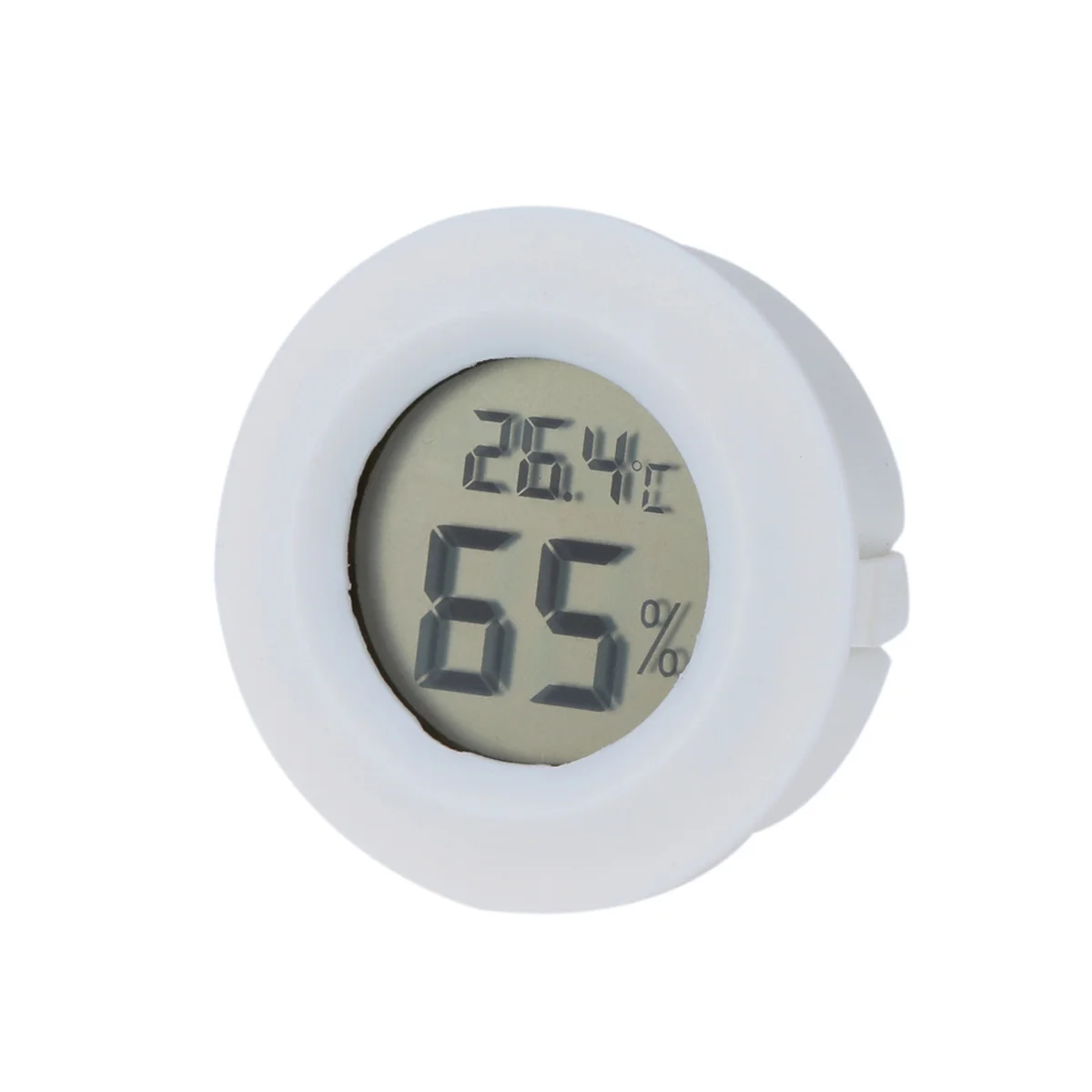 

Lcd Round Shape Mini Hygrothermograph Temperature Humidity Meter Indoor Digital Thermometer White For Incubator Reptile Tank