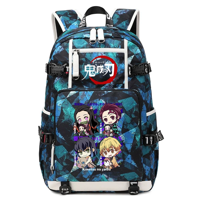 Demon Slayer Anime Print Student Backpack Large Capacity Casual Daypack for Boys Girls Kids School Bag view 6