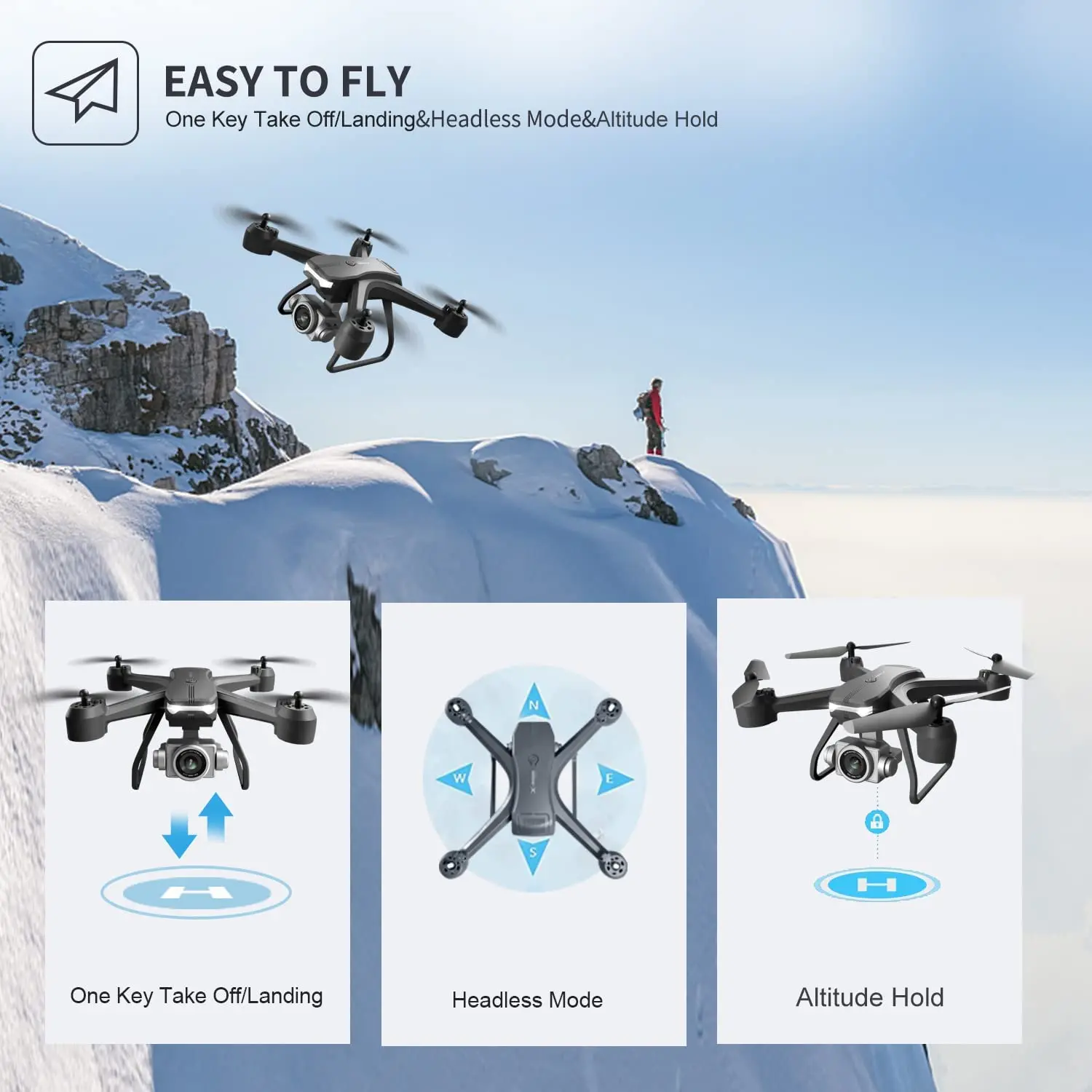 V14 RC Drone 4K Profesional with 1080P HD Wide Angle Camera WiFi FPV Drones Air Pressure Fixed Height Quadcopter Dron Gift Toys