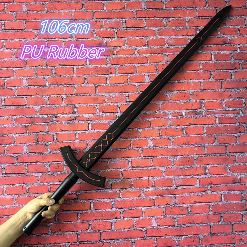 1:1 Fate Stay Night Sword  Cosplay Home Decor Black Holy Sword Saber Sword big Prop Model Gift Rubber Unsharpened Toys 104cm view 4