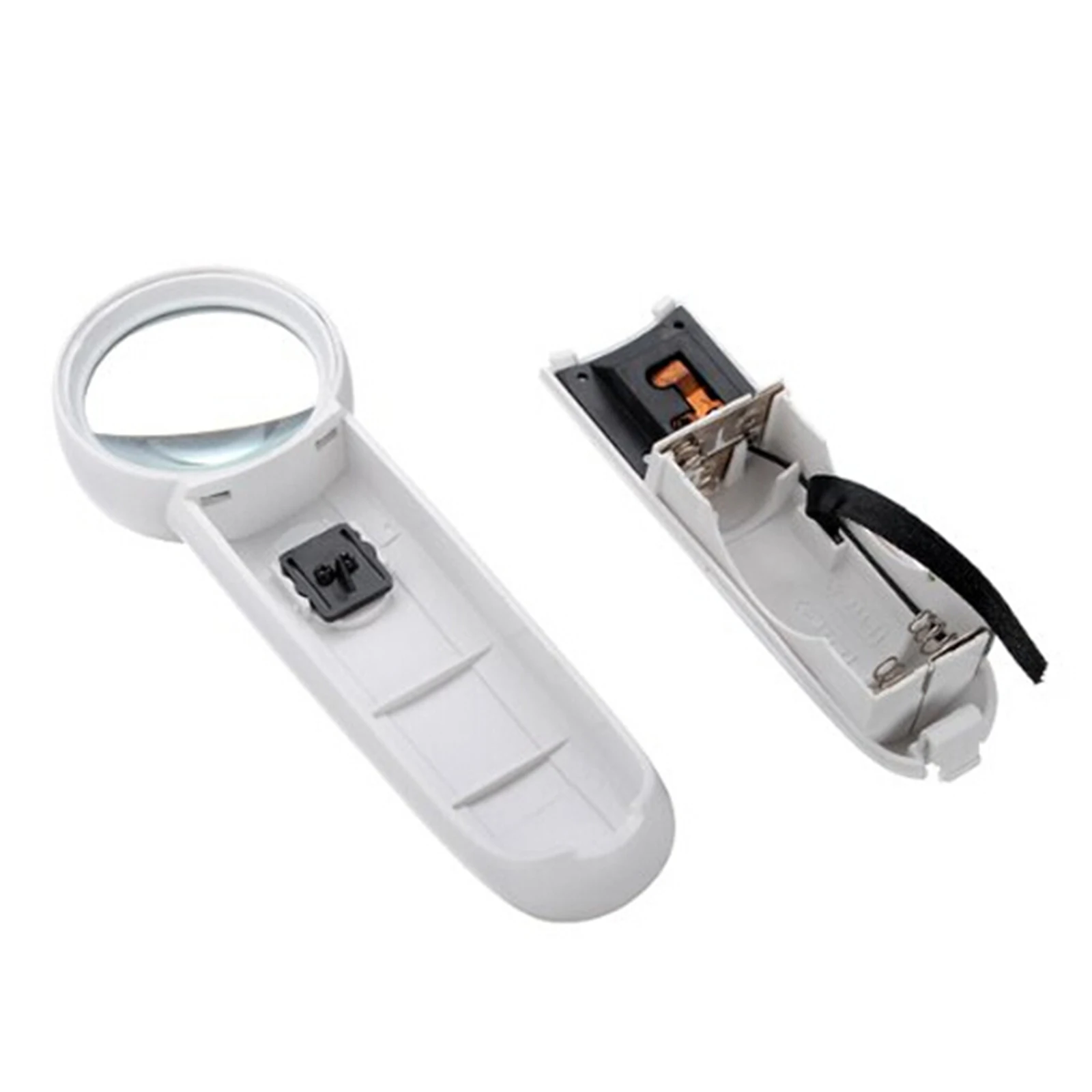 

Handheld 15x Magnifying Glass White 2 LED Lights Map Reading Jewelry Loupe Compact Portable Durable ABS Optical Lens