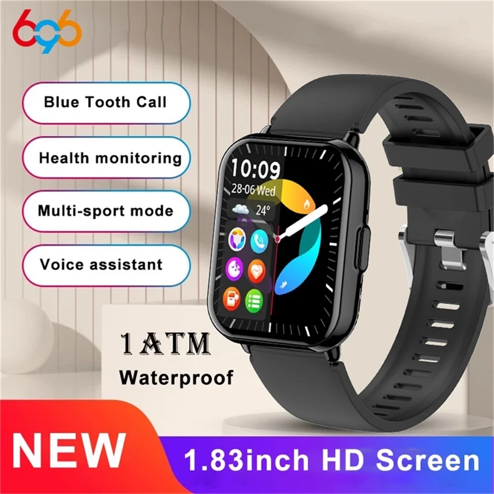 

Модные смарт-часы с Bluetooth-вызовами, водонепроницаемые (1ATM), для спорта и фитнеса, с функцией напоминаний, музыки и погоды