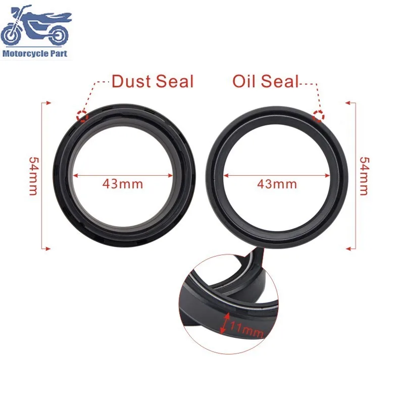 43x54x11 Front Fork Oil Seal & Dust Cover For Moto Guzzi GRISO 2007-15 For Har/ley Davidson V-ROD XR 1200 XR1200 XR1200X 2009-14