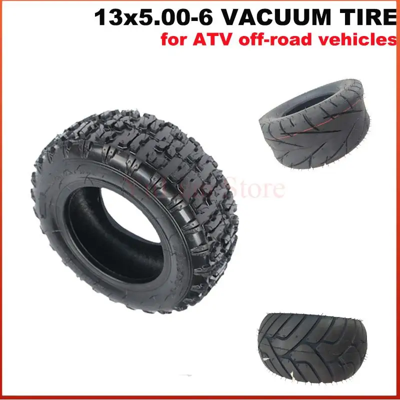 13x5.00-6 Tire Tubeless Diamond Tread Pattern 13 Inch Wheel Tyre for Go Kart Lawn Mower Golf Cart ATV Off Road Vehiclekart