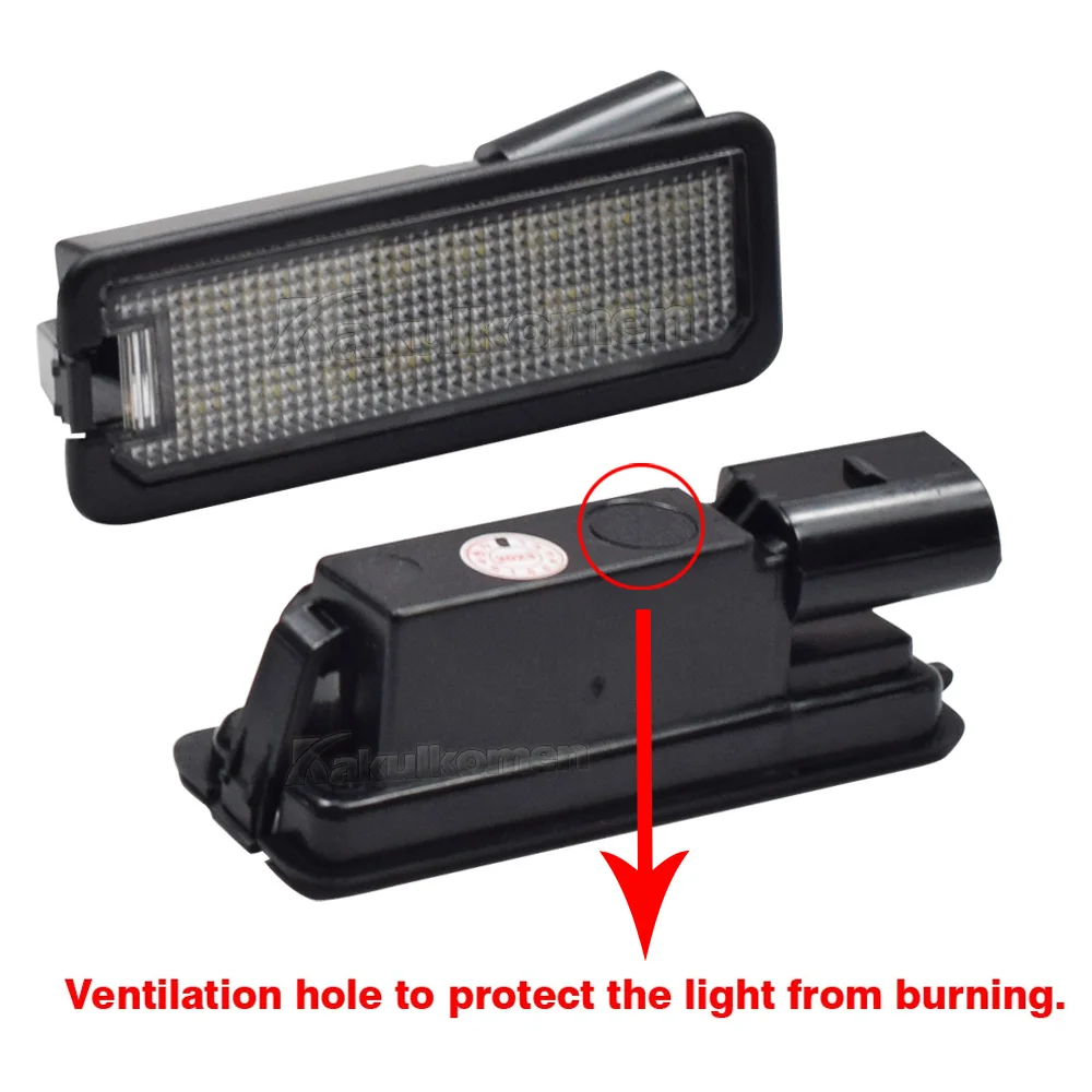 

2x 12V LED Number Plate Lamp For VW Passat B6 CC Eos Golf 4 5 6 Polo Lupo Scirocco Seat Leon White License Plate Light Assembly