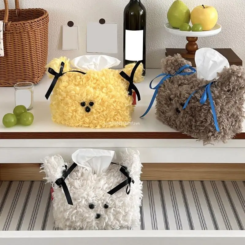 

Stylish Animal Plush Tissue Container Accessory for Modern Household Use Dropship