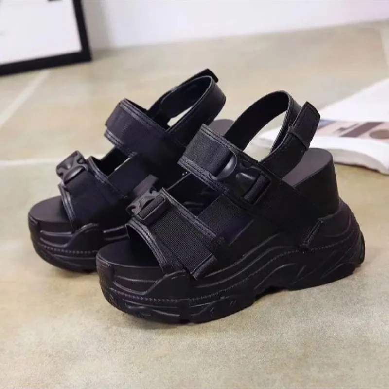 

12cm Thick Soled Sandals for Women White Sneakers Women Wedge Women Shoe Ladies Beach Casual Platform Shoes Sandalias De Mujer