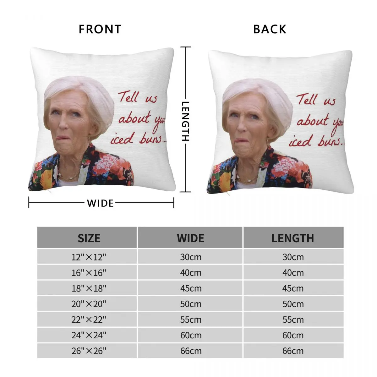 Mary Berry Food Writer Square Pillowcase Polyester Linen Velvet Printed Zip Decorative Pillow Case Home Cushion Case