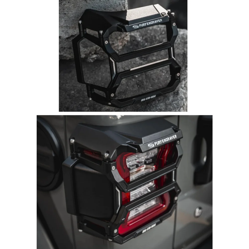 

1 Pair Aluminum Alloy Black Led Taillight Cover For Jeep Wrangler JL 2018+ F2009