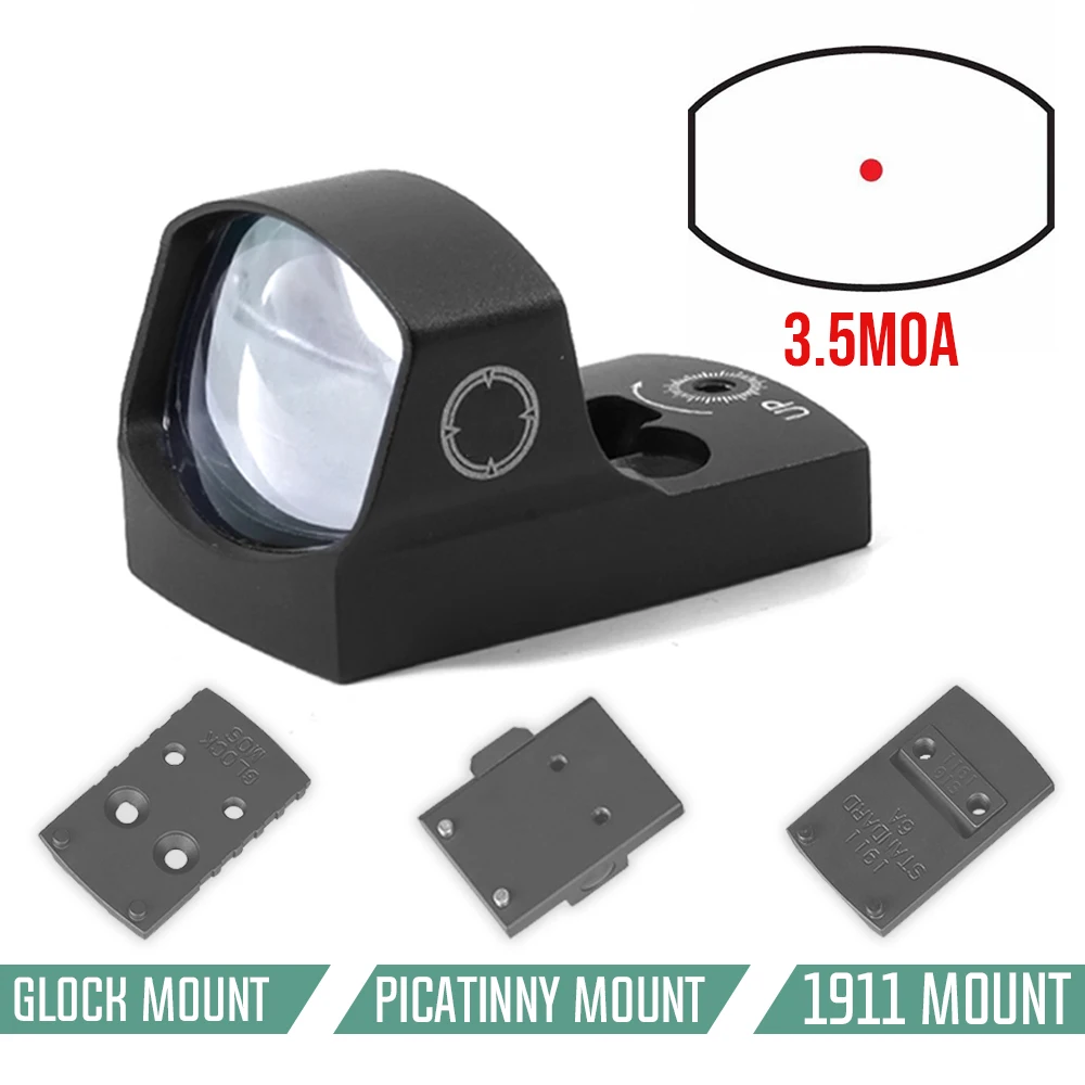 LP Delta 3.5MOA Reflex CQB Red Dot Sight With Mount Plate For AR shotgun pistol Tactical Hunting Close Range Sight