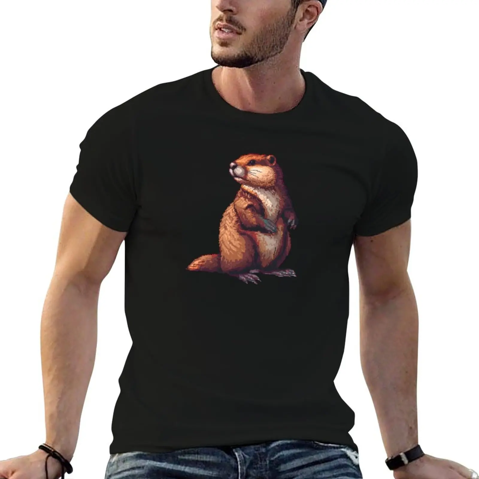 16-Bit Beaver T-Shirt Clothing cheap stuff black t shirts for men