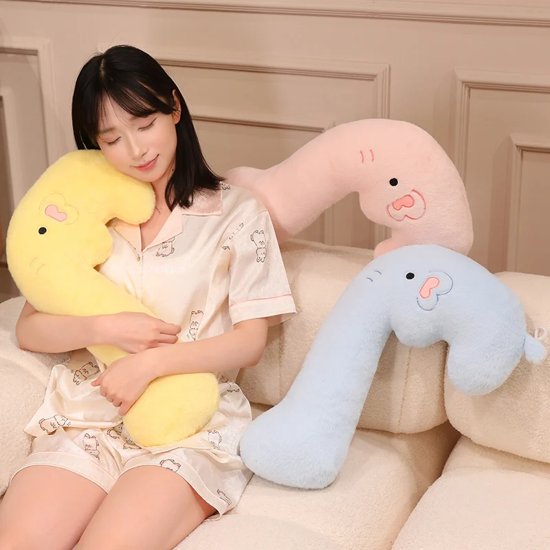 Elephant Plush Pillow Light Blue Pink Pale Yellow Mint Green Styles 50cm U Shaped Hug Cushion for Neck Rest during Travel