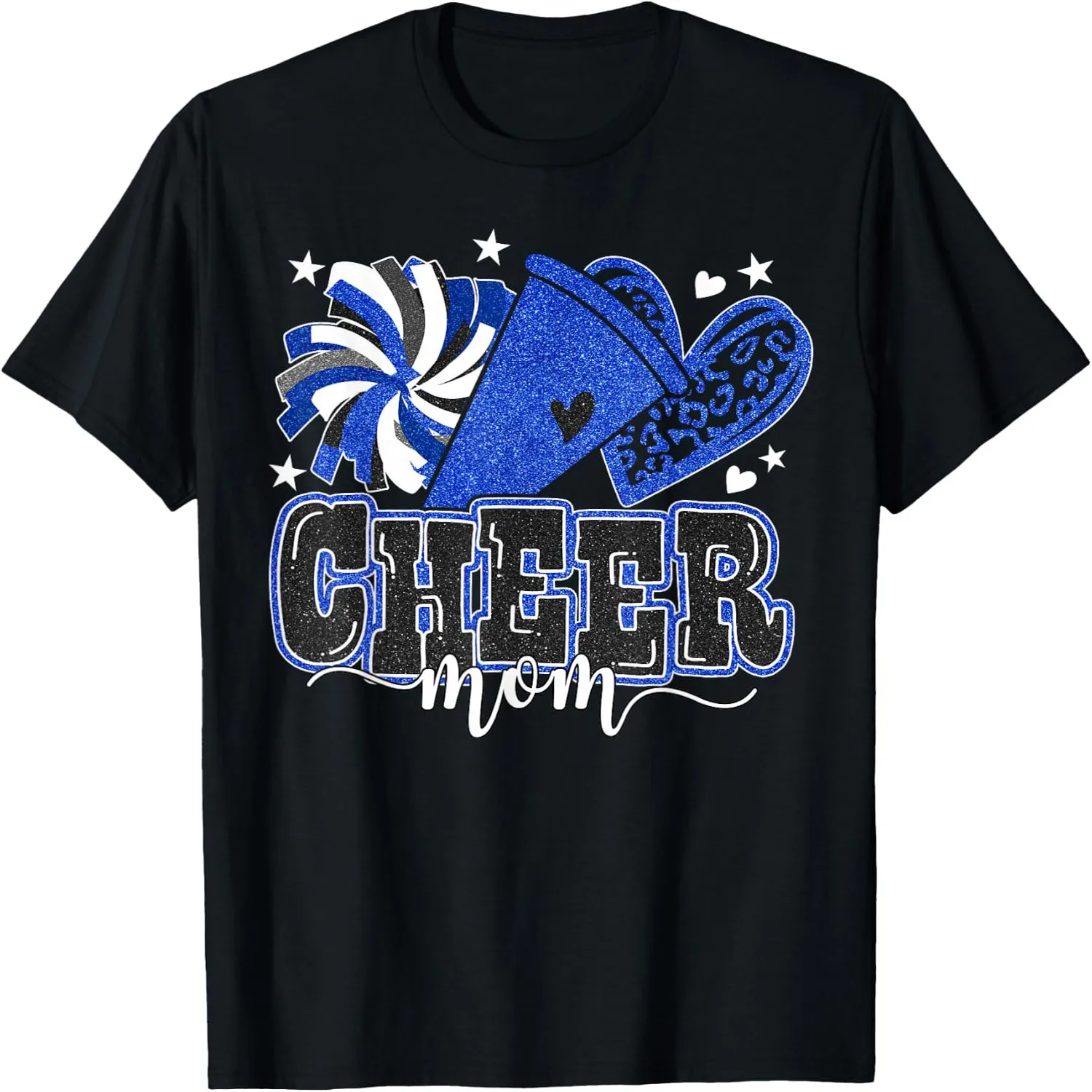 Cheer Mom Blue Cheerleader Game Day Cheer Mama Football T-Shirt Birthday t-shirt, graphic tee