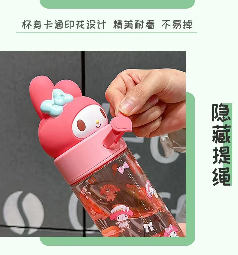 Sanrio Kuromi Melody Water Bottle Y2K 500Ml Cinnamoroll Water Bottle Girls Accessories Room Decor Y2K Kawaii Kuromi Diy Cup New