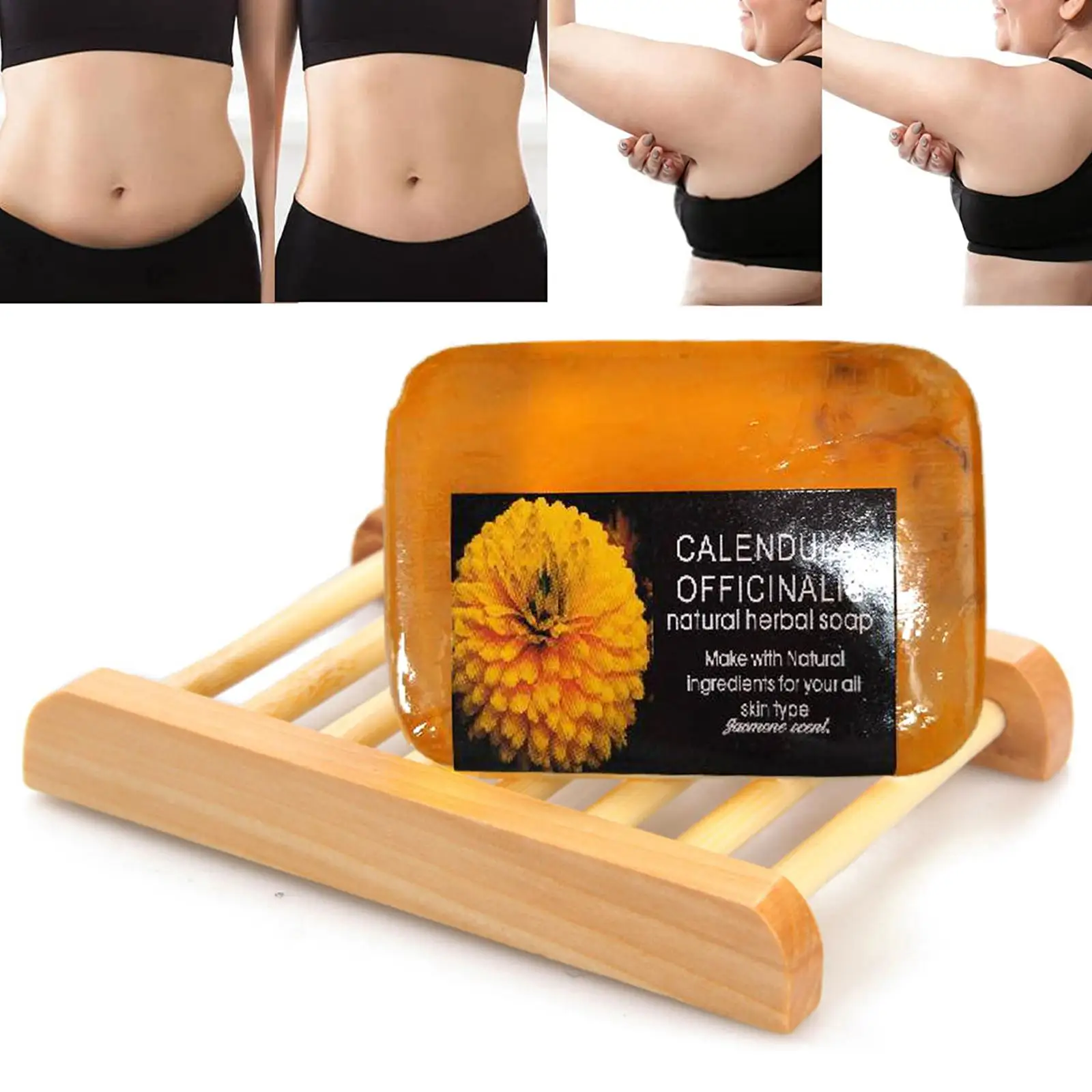 Anti Cellulite Organic Calendula Soap Skin Firming Anti Swelling Weight Loss Slimming Natural Serum Massage Spa Beauty Soap