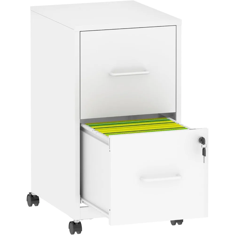 

2 Drawer Mobile File Cabinet with Lock, Rolling Metal Filing Cabinet on Wheels, Lockable Under Desk Steel Vertical File Cabinets