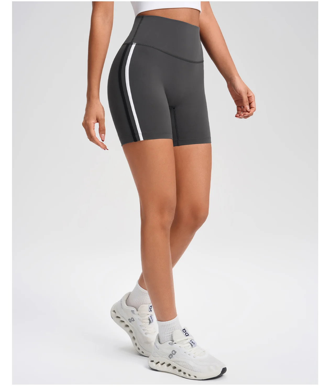 شورت رياضي نسائي عالي الخصر صيفي بطول ثلاثة أرباع سروال ركوب الدراجات في الهواء الطلق لرفع الورك واللياقة البدنية والجري