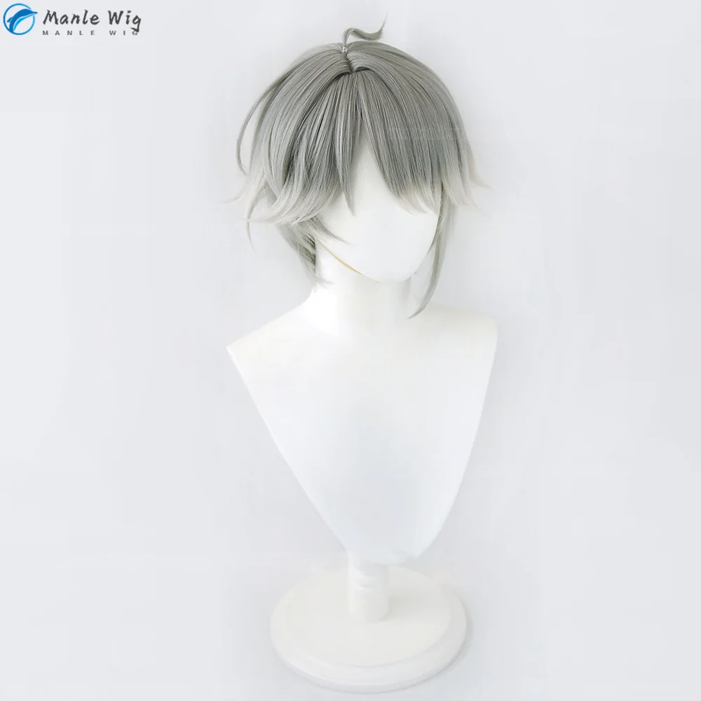 Perruque de Cosplay Sumeru Altham, Cheveux Gris Chaleur Degré, Anime, Bonnet, 30cm