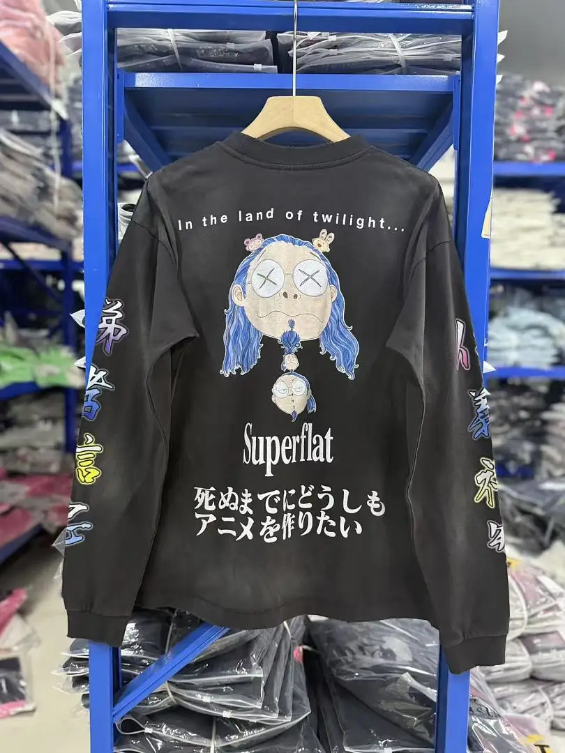 2026ss Best Version Saint Co-brand Magical Girl Printed Washed Women Men Hoodie Sweatshirt Oversized Men Vintage Sweatshirts