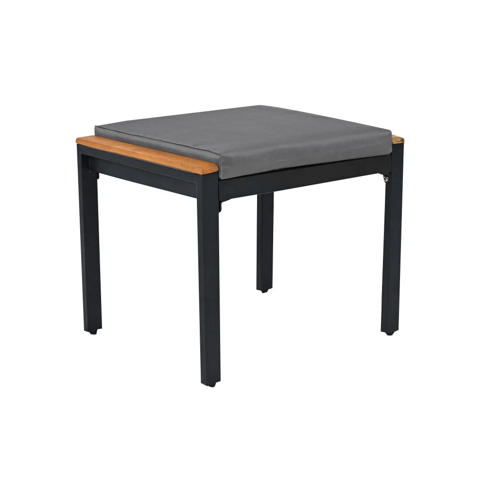 PINGGO 6-7-Sitzer Garten-Essgruppe mit Stühlen und abnehmbarem Servierwagen, Akazienholz-Tisch- und Hocker-Set mit abnehmbaren Elementen – Detail 20