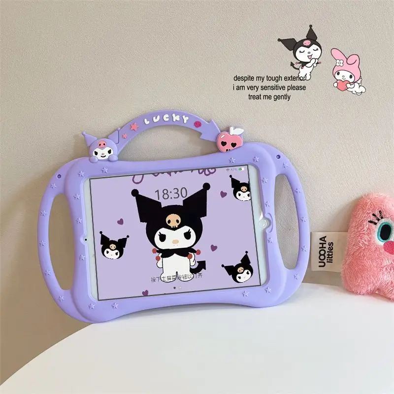 Sanrio Cartoon Kuromi For iPad 10.9 10th 10.2 9/8/7th Gen Cover For IPad Air 4 5 10.9 2022 Mini 6 5 4 Pro 11 2021Silicone Case