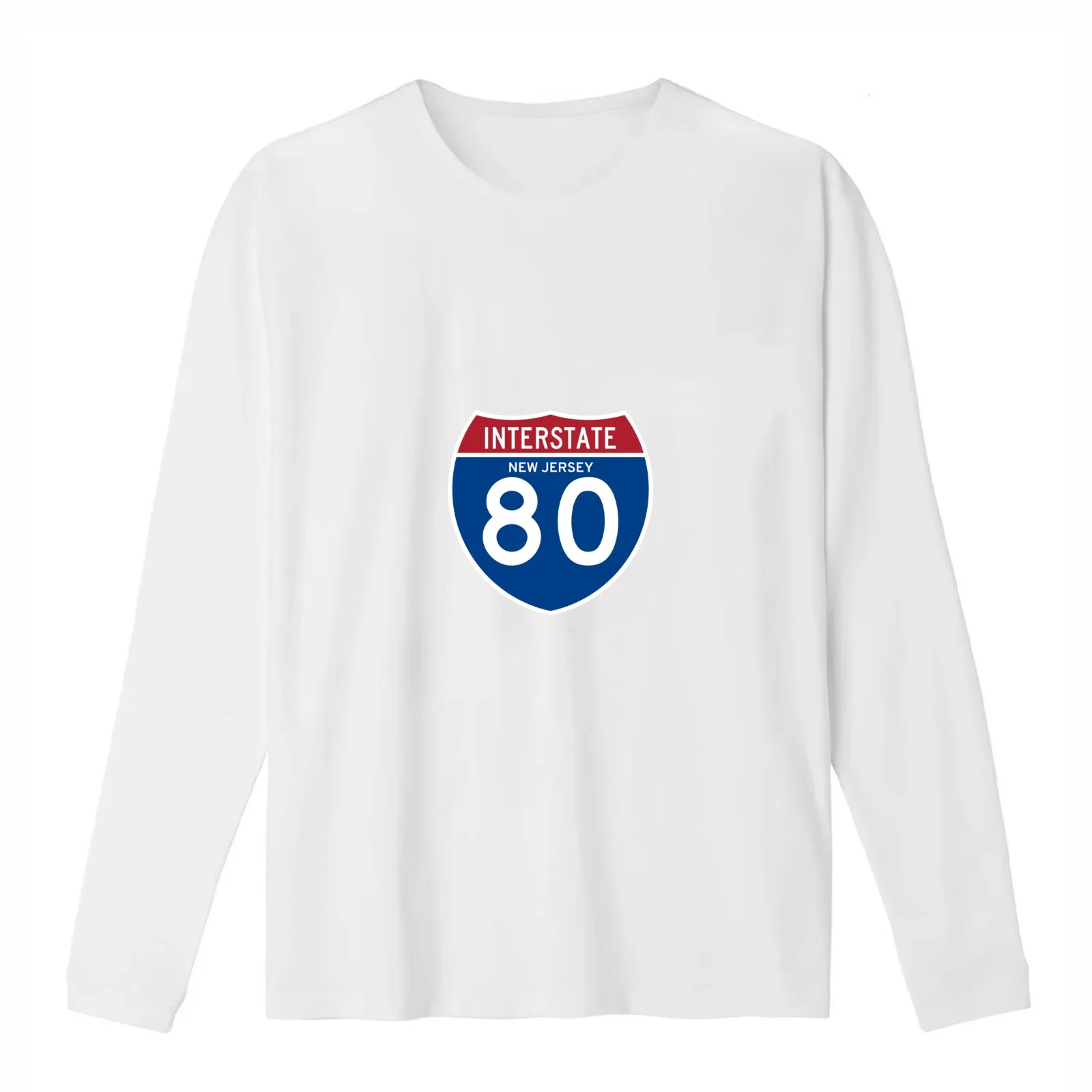 Interstate 80 New Jersey Shield Street Sign T-Shirt Summer Casual Cotton Tee Oversized Streetwear Tops Vintage Graphic Print