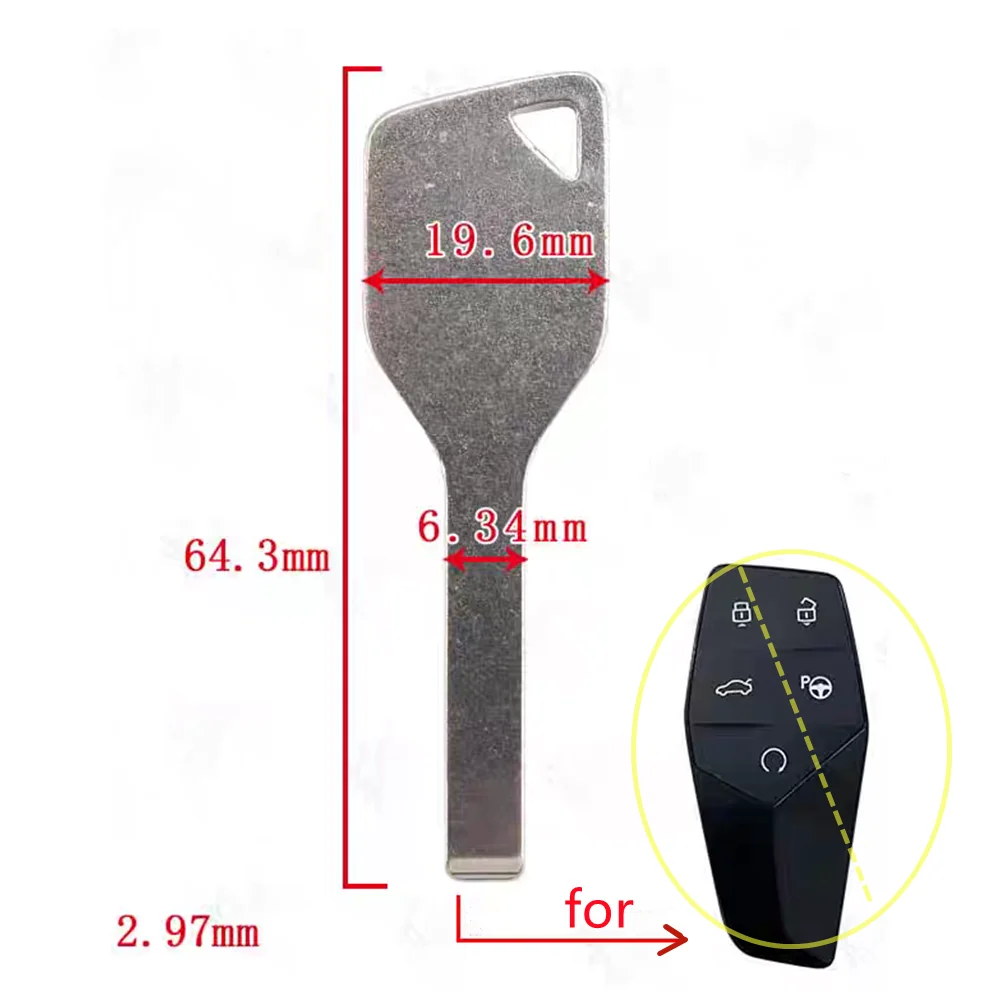 2 pcs/ lot Car Emergency Insert Small Key Blade for MG One Smart Card Remote Key