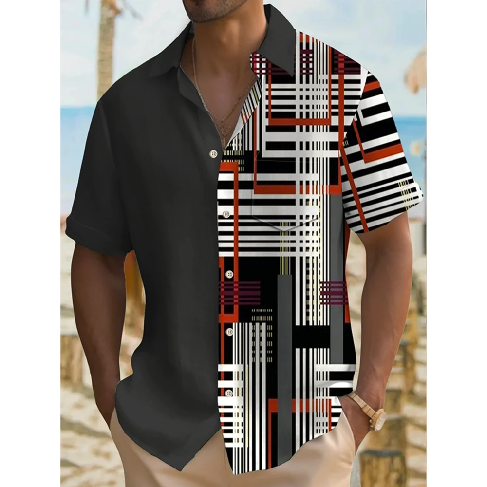 Chemise hawaïenne décontractée à manches courtes pour hommes, impression 3D, chemises respirantes, vêtements d'été