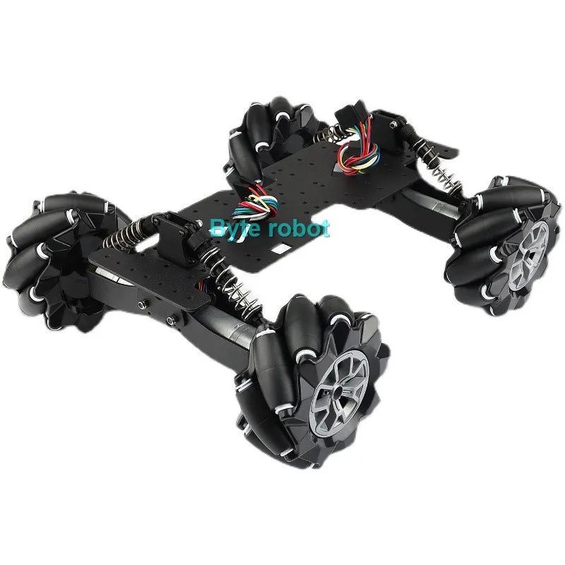 Châssis de roue de voiture mobile omnidirectionnel à absorption des chocs, kit de bricolage, roue de suspension RC, réglable, versiMecanum, robot Ardu37