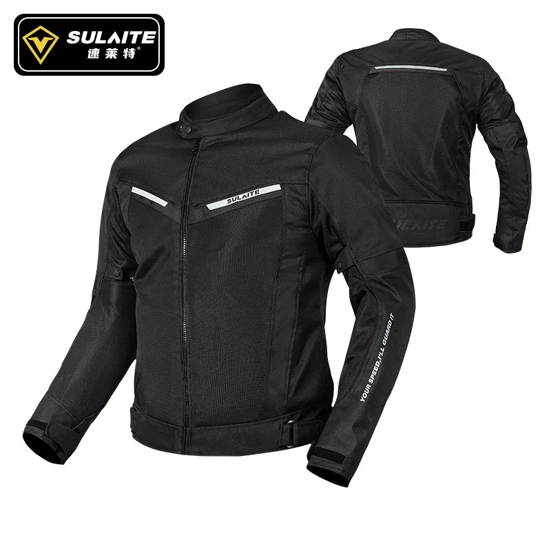 

Men Motorcycle Jacket Breathable Mesh Reflective Motorcycle Riding Clothes Built-in Detachable Protective Gear Racing Suit