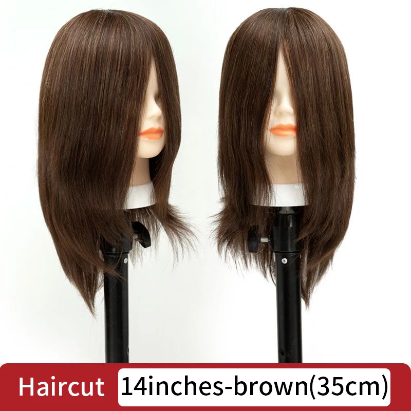 Modèle de cheveux bouclés pour la pratique du tressage, coiffure de maquillage, modèle de fausse tête, 100% vrais cheveux