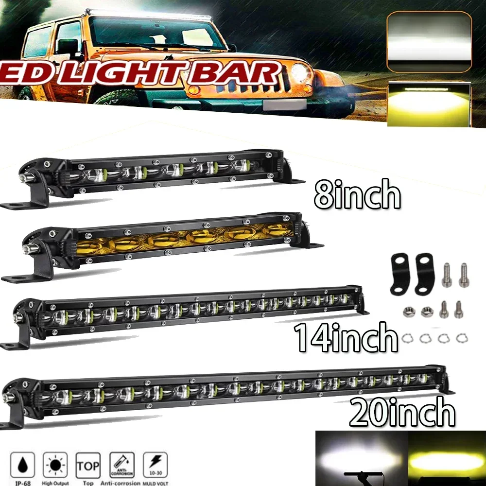 

Car Auxiliary Headlight Work Light Bar Extra Strong Lighthouse 12V 24V Driving Boat Truck ATV SUV Off Road Accessories 4x4 BAR