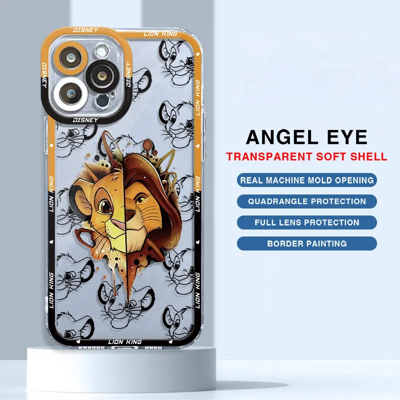 Case for Apple iPhone 11 12 Mini 8 XR 15 Plus 7 6s 14 Pro X XS SE 13 Pro Max Cartoon Disney The Lion King Simba Cover