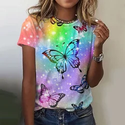 Butterfly Dragonfly 3D Print T-shirts Women Streetwear Casual Fashion Y2k Short Sleeve T Shirt O-neck Kids Tees Tops Clothing