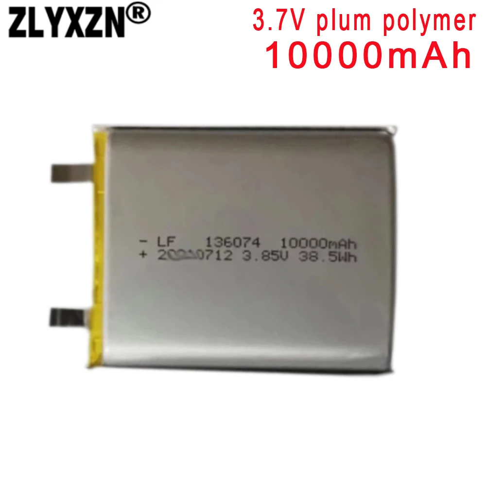 1-12 szt. 136074 10000mAh 3.85V litowo-polimerowe ogniwo zamienne do mobilne źródło zasilania DIY, akumulator wysokiego napięcia 3.7V