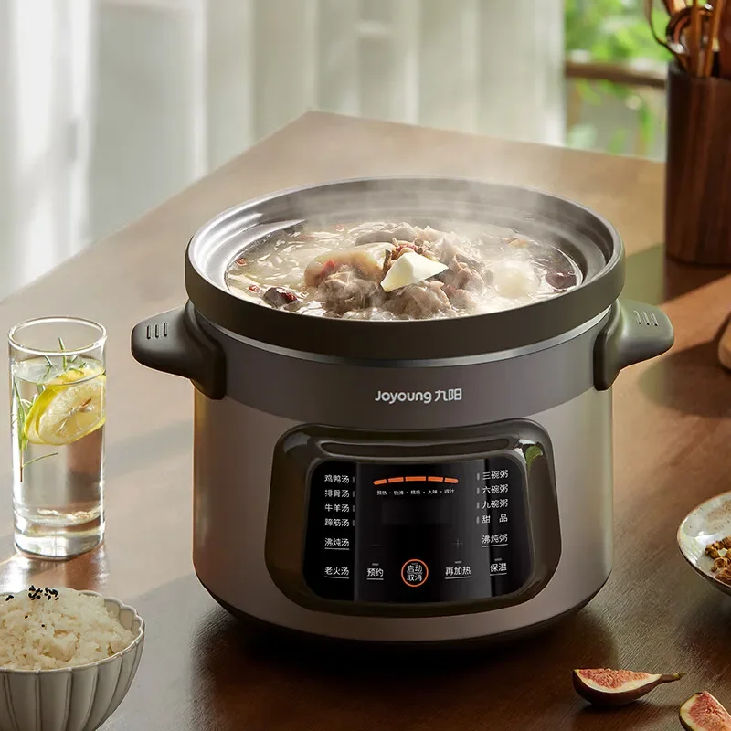 Jويونغ-حساء كهربائي ، أواني طهي حساء كهربائية ، سعة كبيرة ، توقيت صحي منزلي ، أجهزة توقيت ، 5 لتر