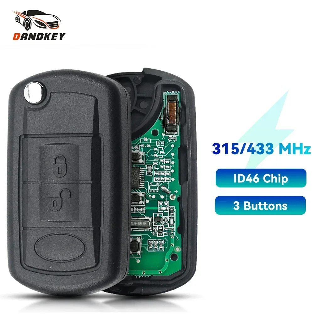 

Dandkey 3PCS Flip Key Car Remote Key For Land Rover Range Rover Sport Discovery3 LR3 315Mhz 433Mhz ID46 PCF7941 Chip Replace