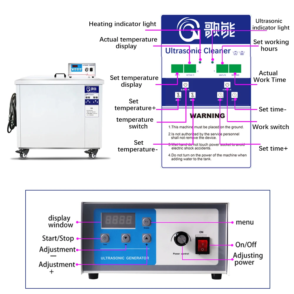 GENENG 61L/88L/175L/360L ультразвуковой очиститель диапазон вытяжки фильтр чистая форма двигателя DPF обезжириватель масла металлический ультразвуковой очиститель ванна b