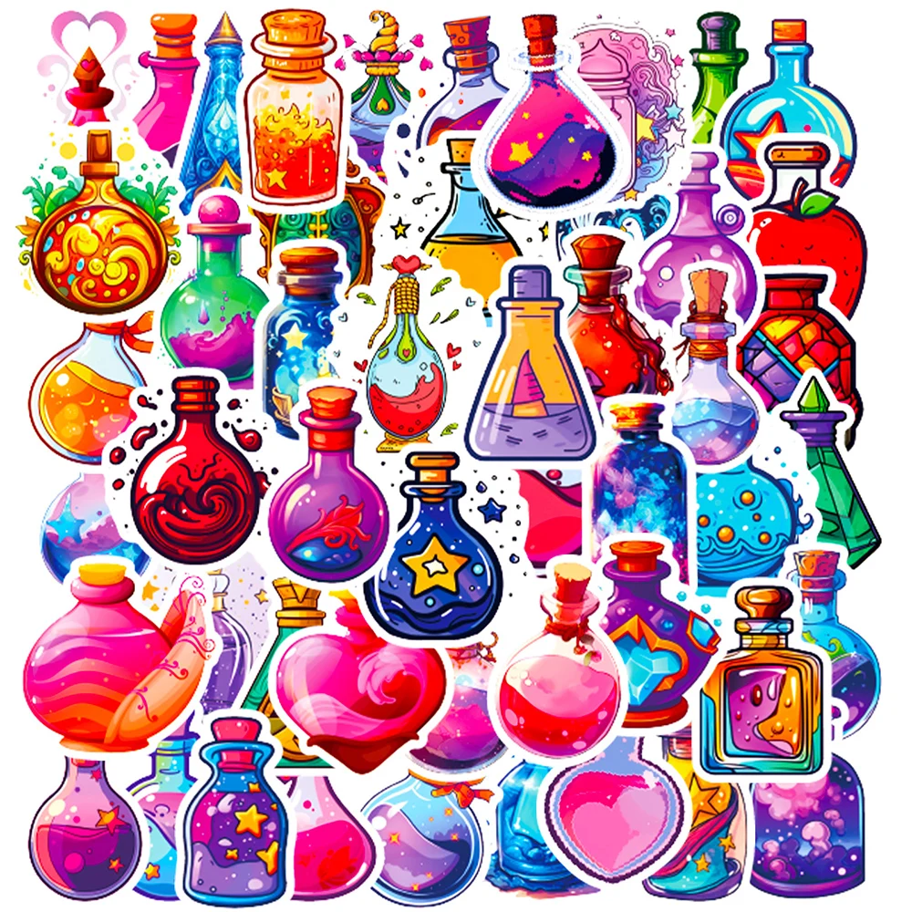 

10/30/50pcs Cool Art Gothic Magic Potion Apothecary Witch Stickers Cute Cartoon Decals Skateboard Laptop Car Waterproof Sticker