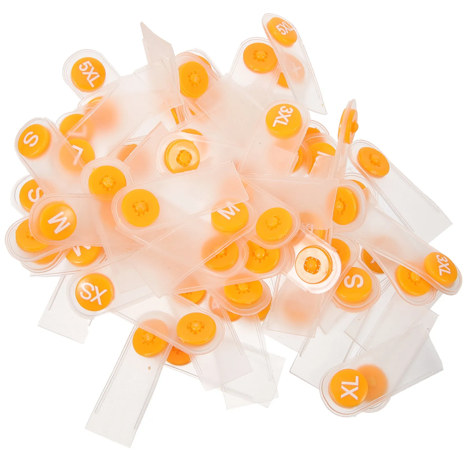 

90Pcs Size Labels for Clothing Plastic Clothing Size Tags Clear Markers Clothes Labels for Garments Store Supplies