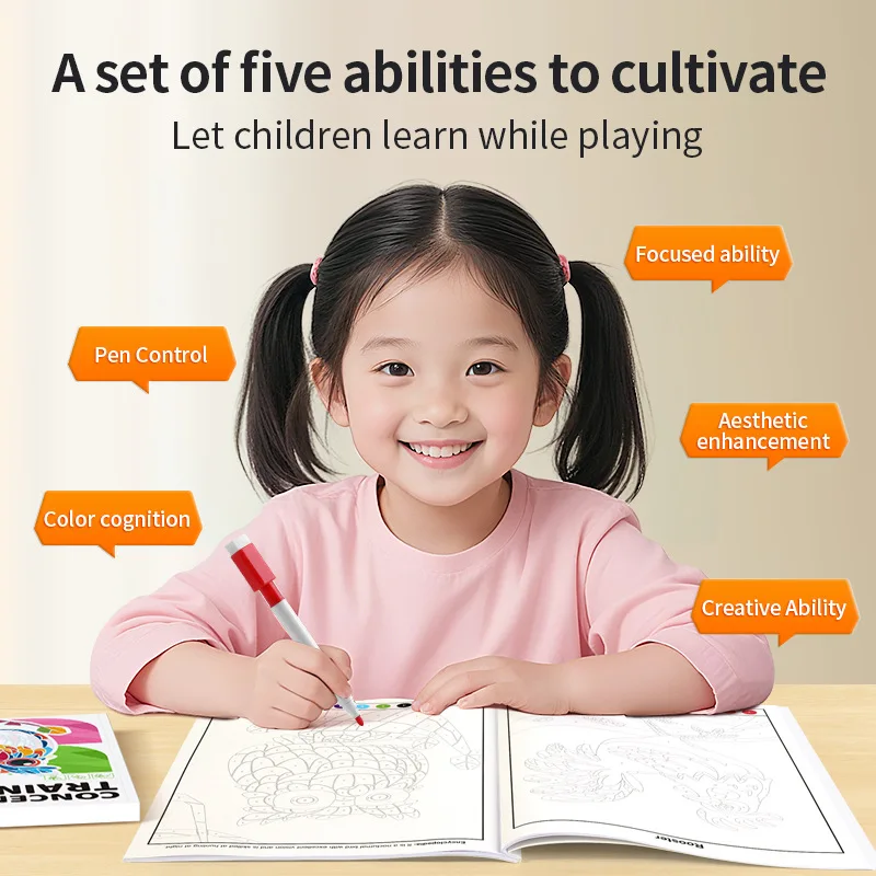 Magic Line Maze Left and Right Brain Thinking Concentration Challenge Puzzle Game Book Children's Whole Brain Training Books